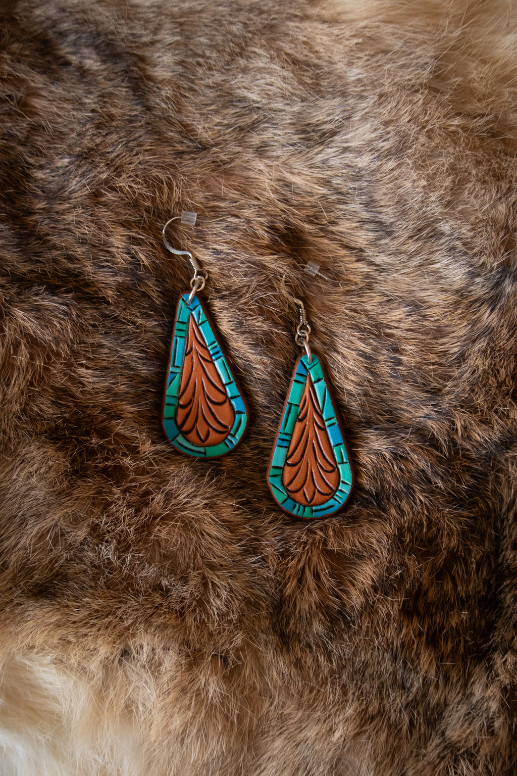 Turquoise Scroll Earrings