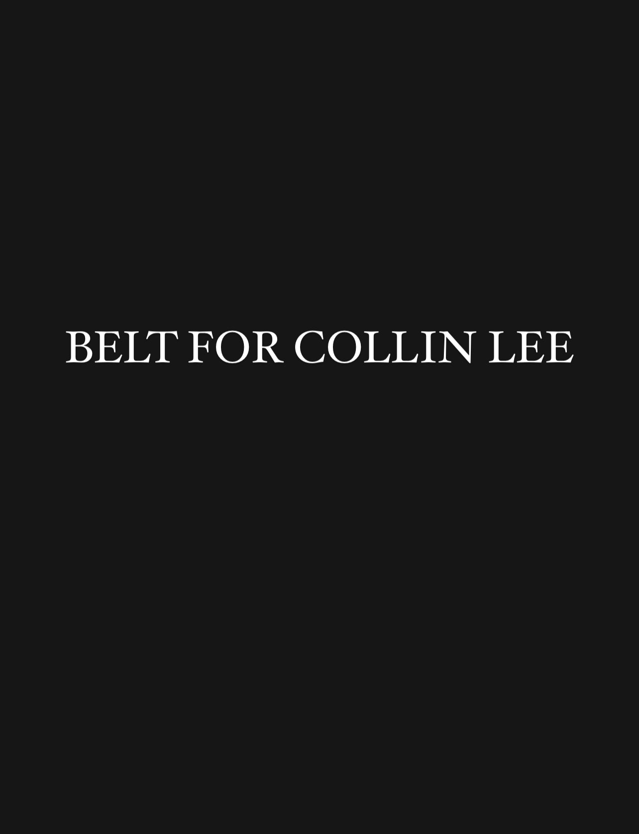 Collin Lee belt